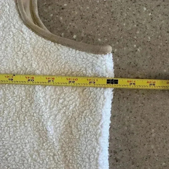 Tommy Bahama Sherpa Vest Womens XL Faux Suede Trim Coconut Cream - Picture 3 of 6